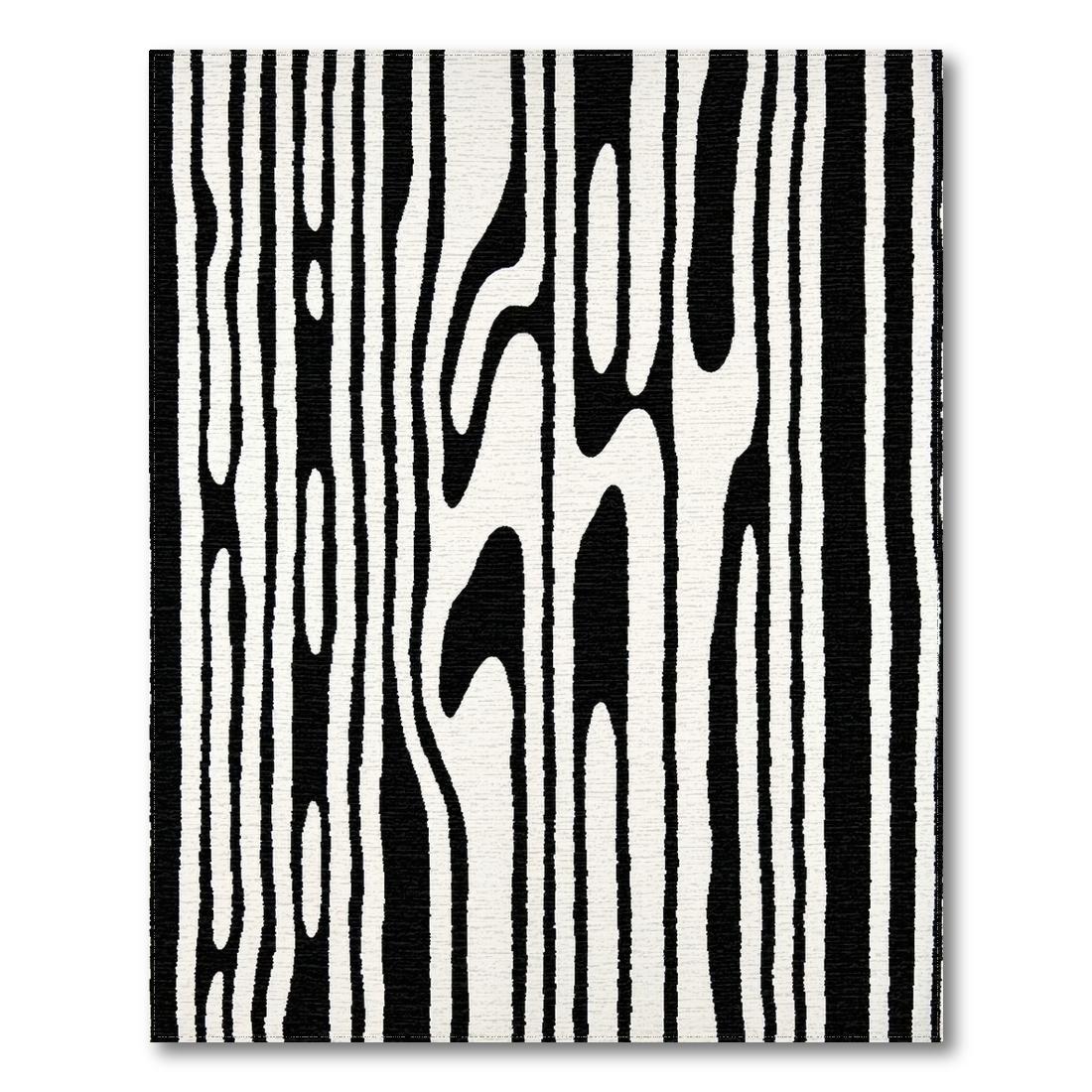 Black and White Abstract Modern Rug Design View