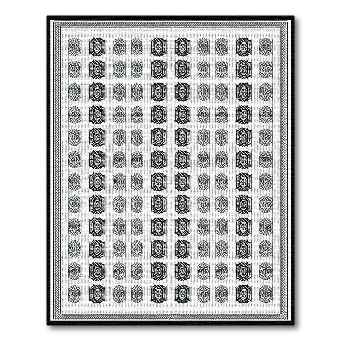 Black-and-White Geometric Modern Rug Design View