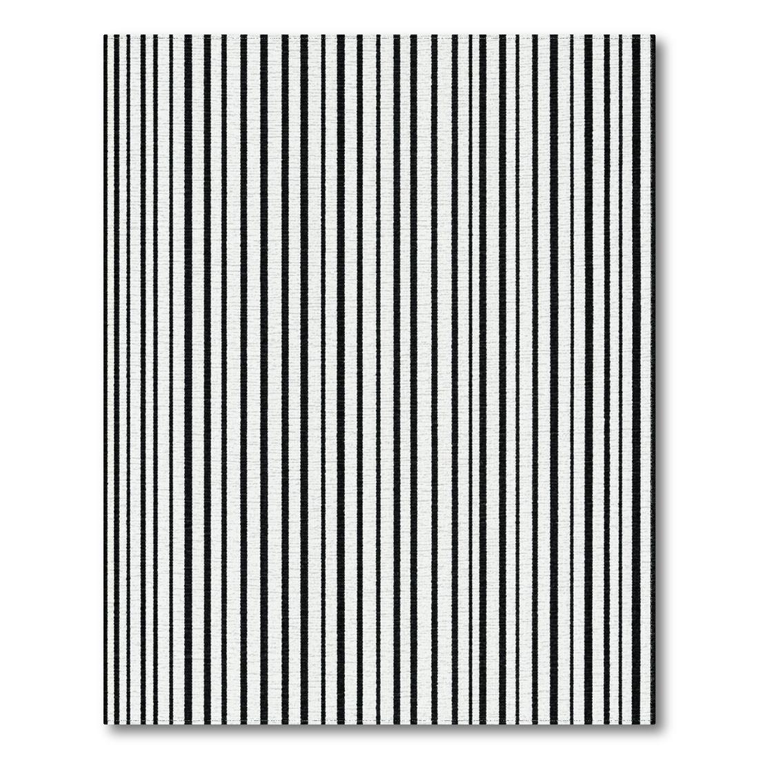 Black and White Vertical Stripes Modern Rug Design View