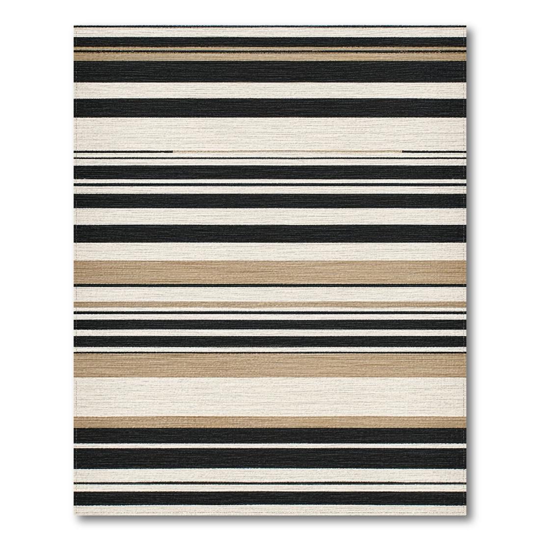 Black White Beige Striped Modern Rug Design View