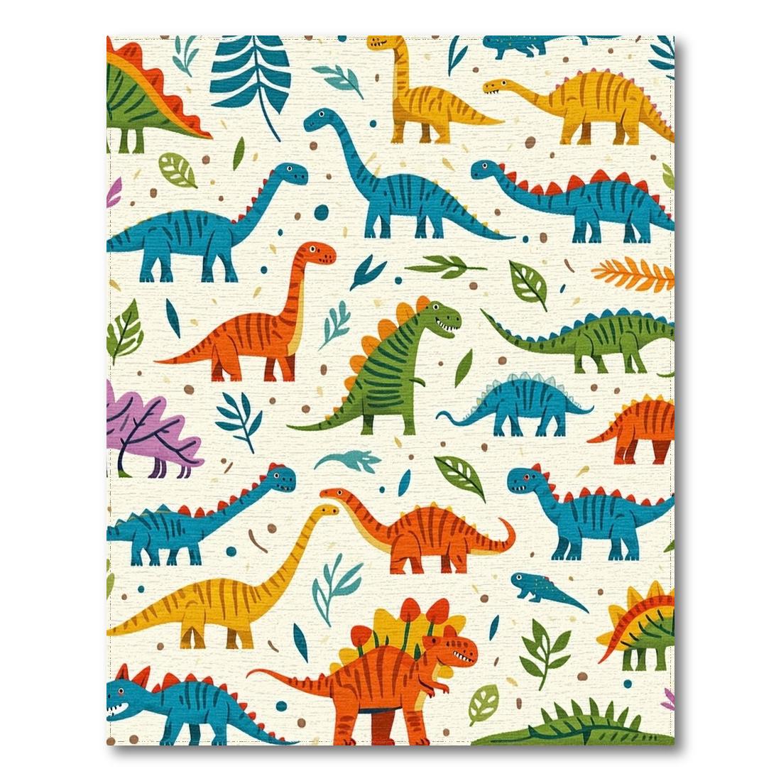 Colorful Dinosaur Playful Rug Design View