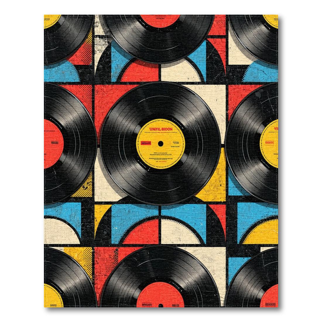 Colorful Retro Vinyl Record Rug Design View