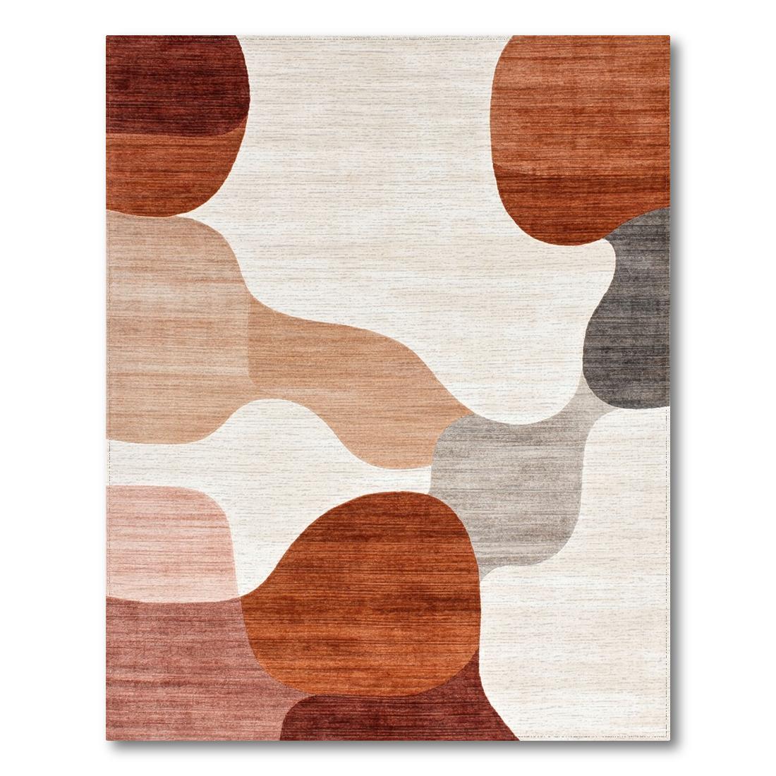 Earthy Tones Abstract Cozy Rug Design View