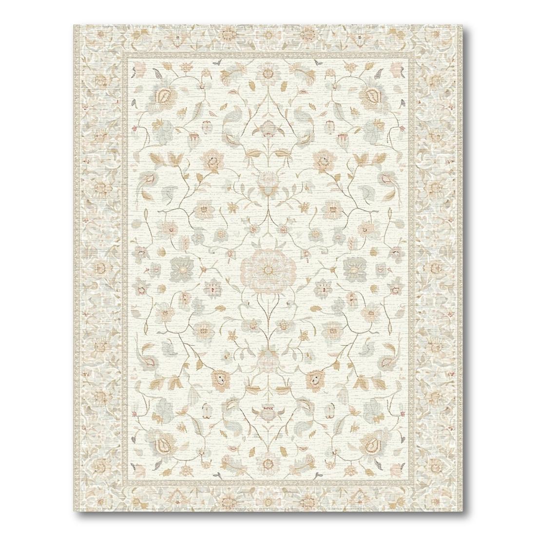 Ivory Floral Serene Rug Design View