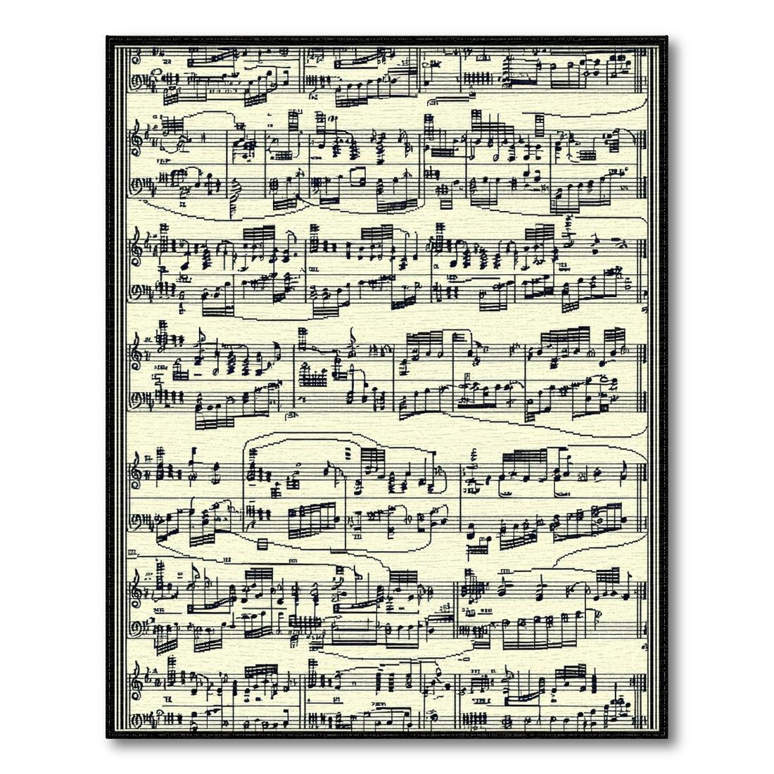 Ivory Sheet Music Artistic Rug Design View