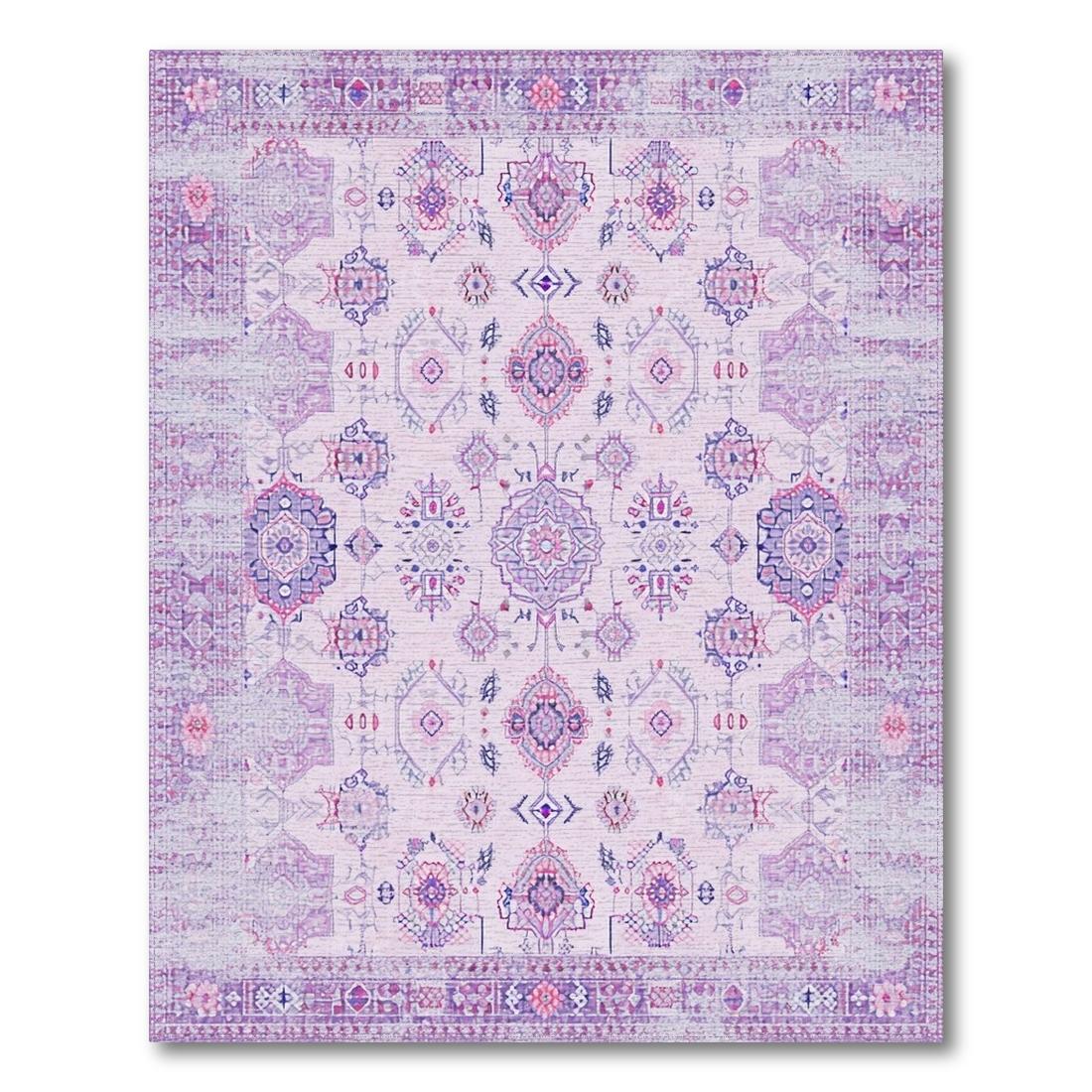 Lavender Ornate Medallion Serene Rug Design View