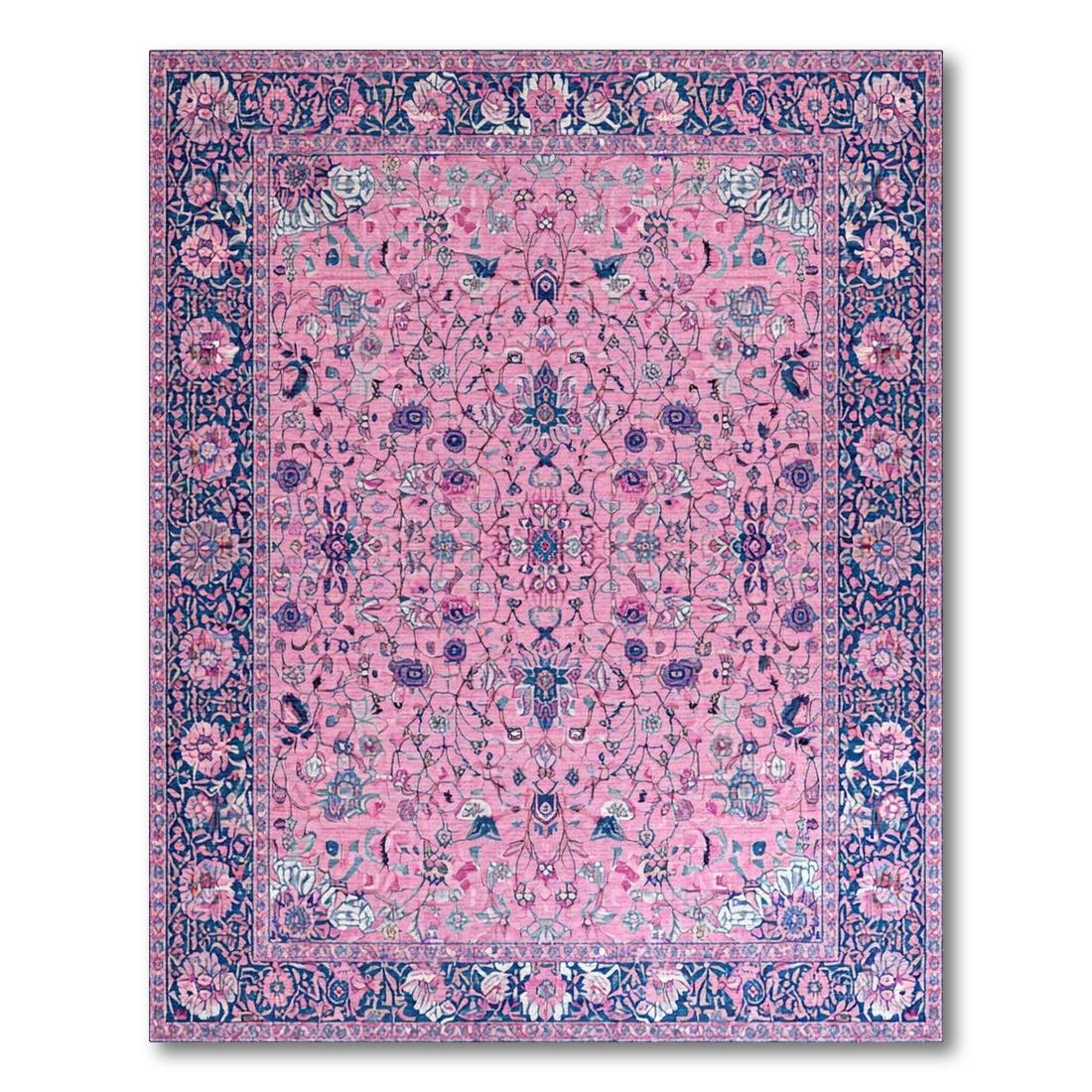 Pink Intricate Floral Elegant Rug Design View
