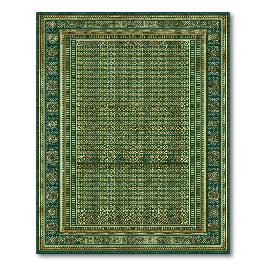 Rich Green Ornate Elegant Rug Design View