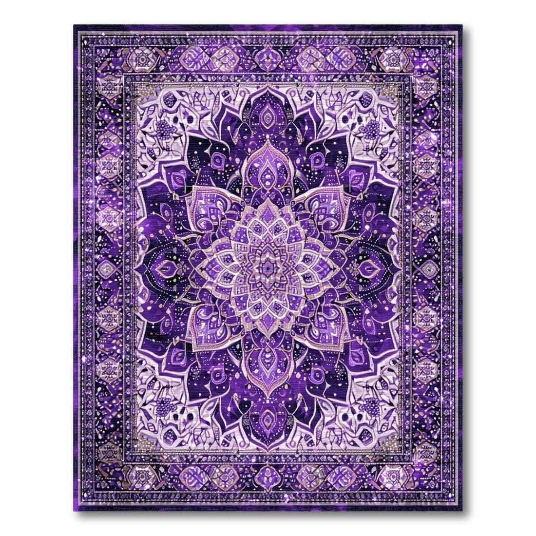 Rich Purple Mandala Vibrant Rug Design View