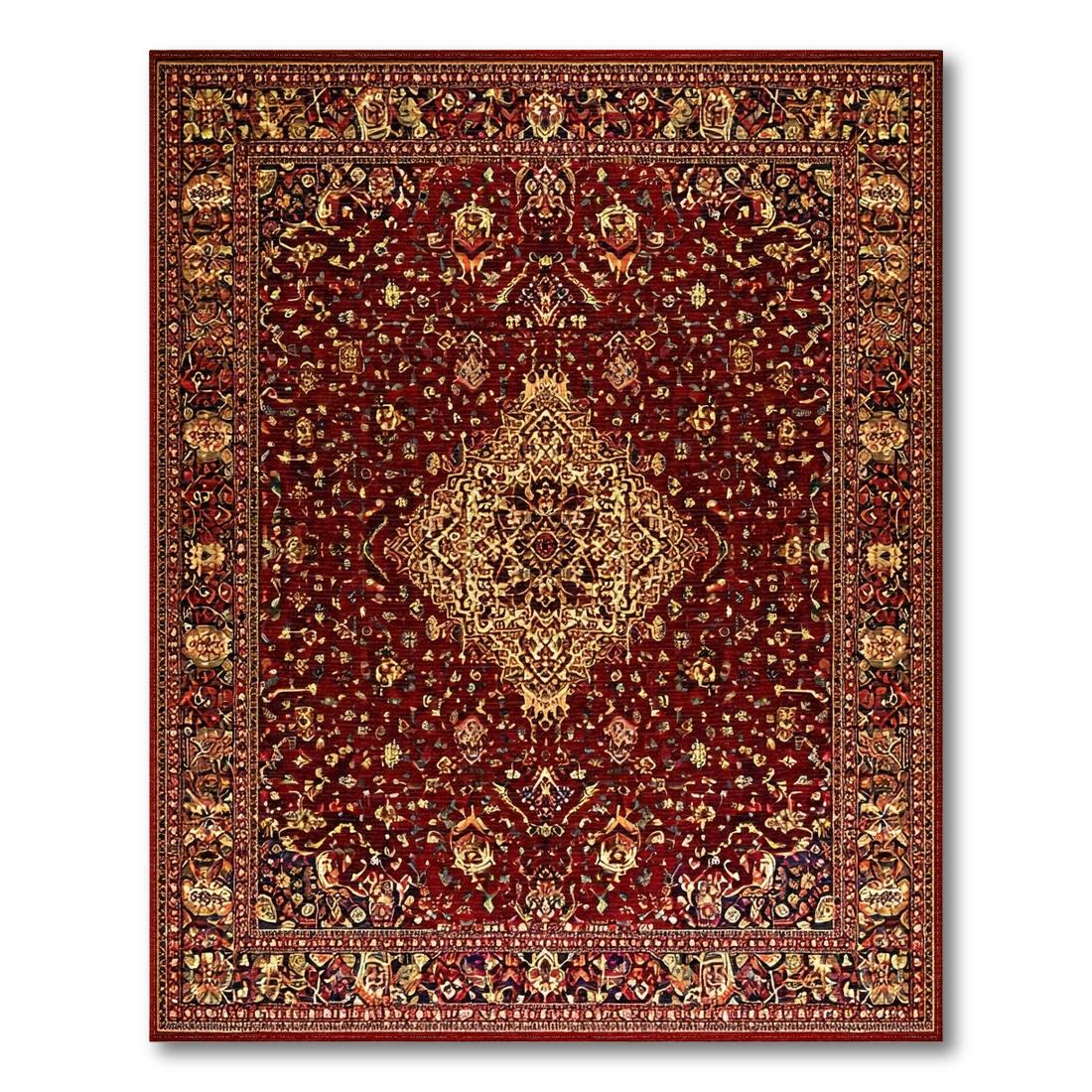 Rich Red Ornate Classic Rug Design View