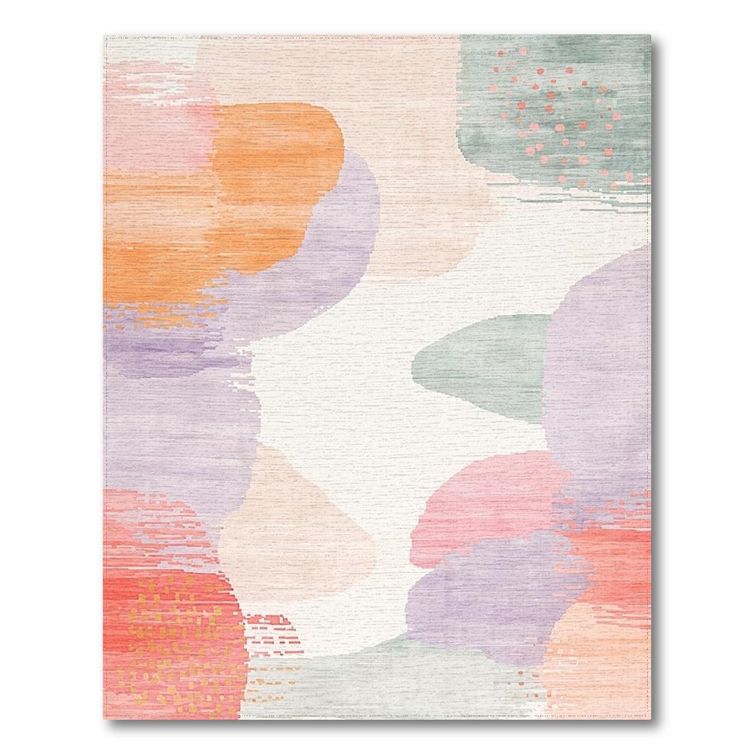 Soft Pastel Organic Serene Rug Design View