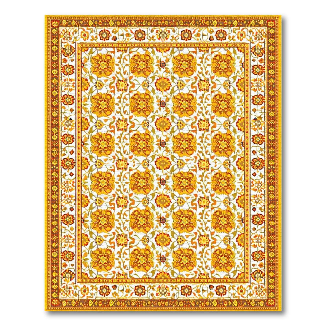 Vibrant Floral Warm Hues Rug Design View
