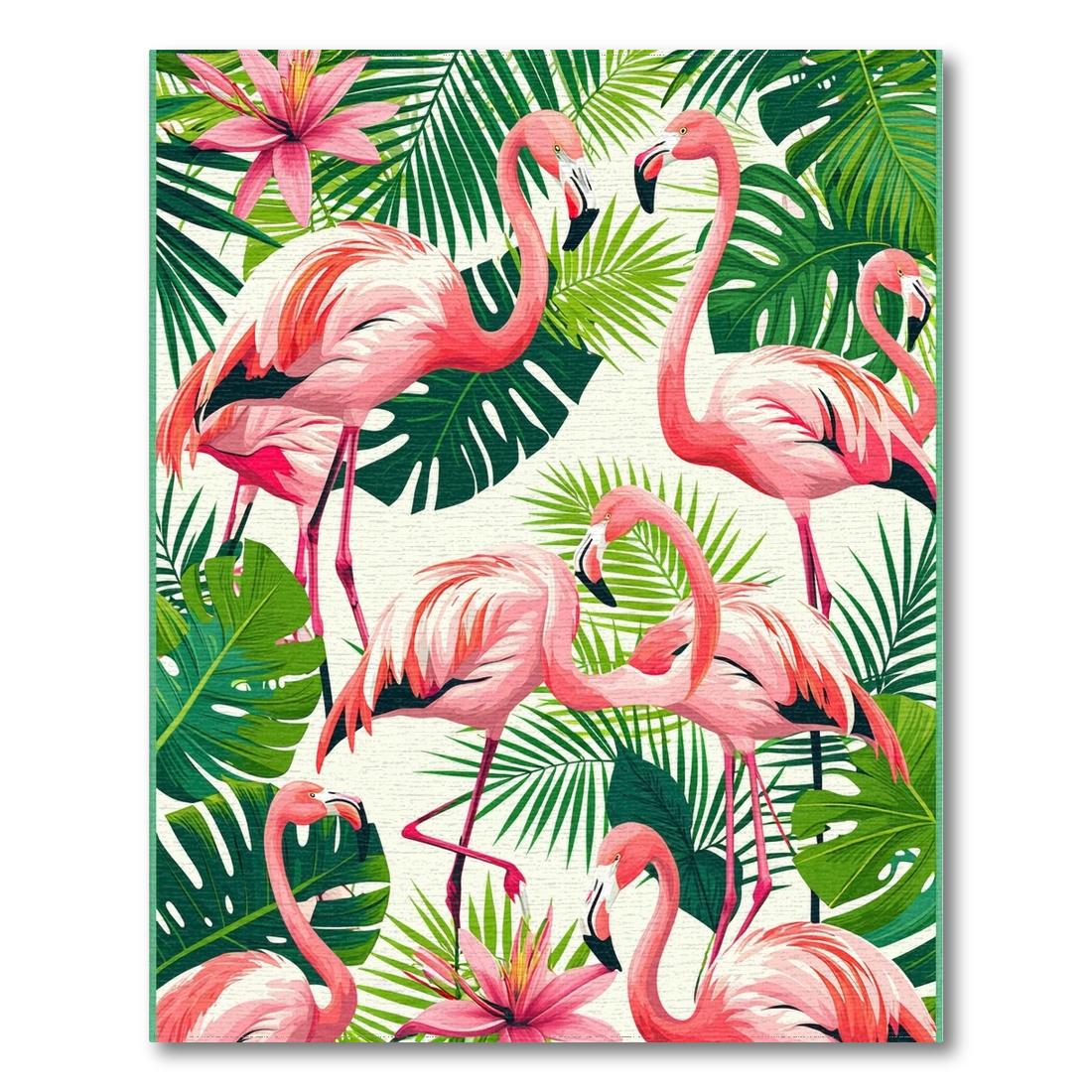 Vibrant Pink Flamingo Tropical Rug Design View