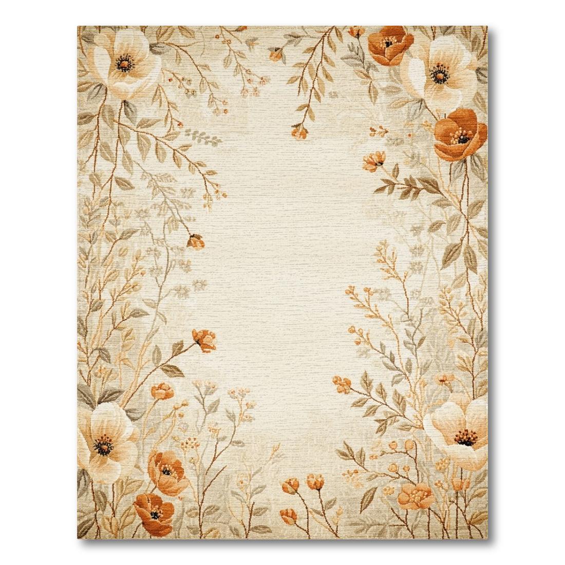 Warm Floral Tranquil Rug Design View